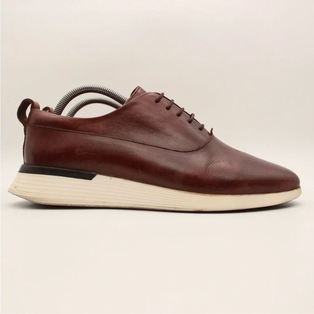 Wolf & Shepard Men’s Derby Leather Lace-Up Shoes Dress Sneakers Dark Brown 7.5
